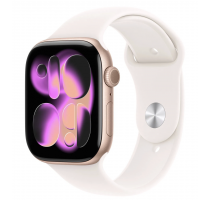 Apple Watch Series 11 GPS + Cellular 46mm Aluminium roségold Sportarmband blassrosa S/M